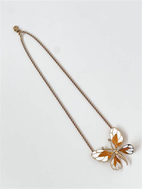 dior butterfly necklace